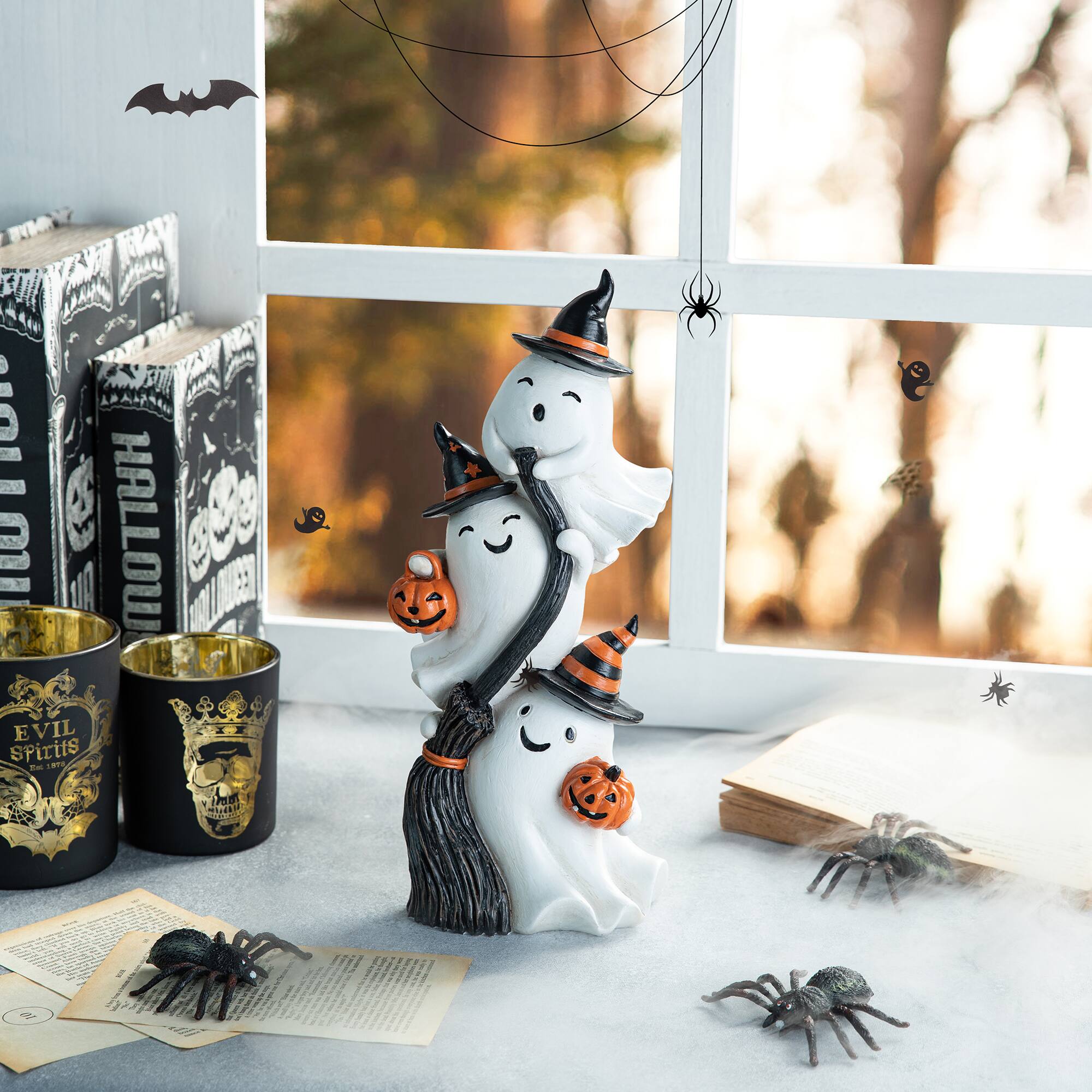 Glitzhome® 13" Halloween Stacked Ghost Table Décor